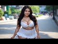 4k plus size indian ai lookbook models beautiful stroll in the garden street 4