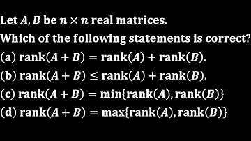 csir net june 2012 linear algebra rank of the matrix and its properties