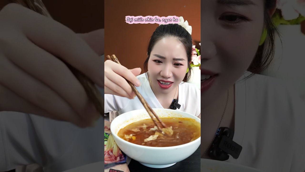 Sợi miến dẻo dai núng nính, nhưng nước dùng sẽ khá chua và cay đó #Miloondiet  #Mukbang