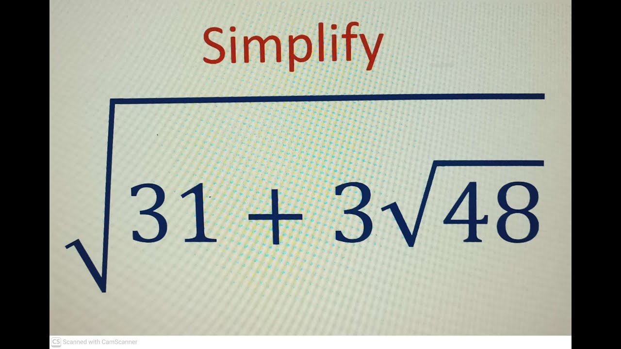 Japanese// A very nice square root simplification problem||