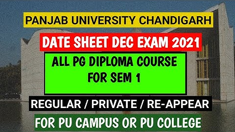 PU PG DIPLOMA DATE SHEET DEC 2021|PU AFFILIATED COLLEGE DATESHEET DEC EXAM |DHE COLLEGE DATE-SHEET