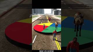 BIKE VS HORSE 🐎 RACE CHALLENGE IN INDIAN BIKE DRIVING 3D #logiclike #logicgames #logicriddles#gta