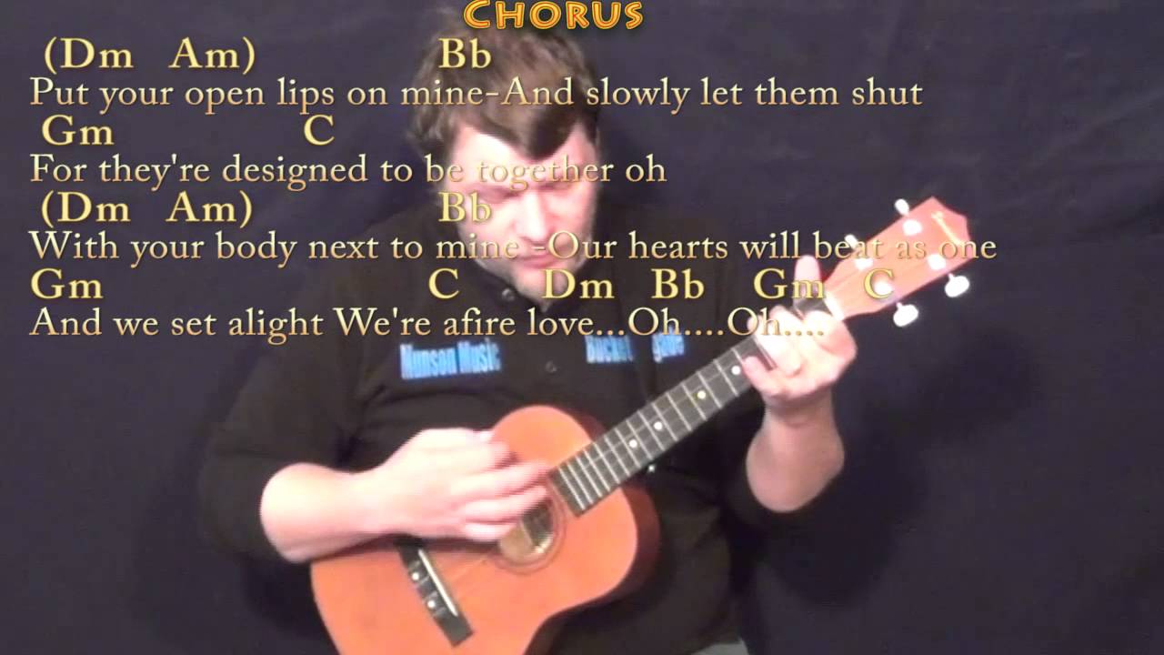 Afire Love (Ed Sheeran) Bariuke Cover Lesson in F with Chords/Lyrics