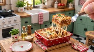 Miniature Kitchen Cooking | Cheesy Lasagna from Scratch 🧀🍝