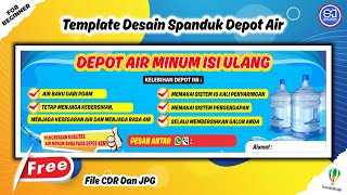 Download Gratis Template Desain Spanduk Depot Air Minum | CorelDRAW