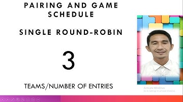 Single Round Robin; Pairing and Game schedule for 3 teams