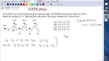 GATE 2014 ECE NMOS pass transistor logic gate