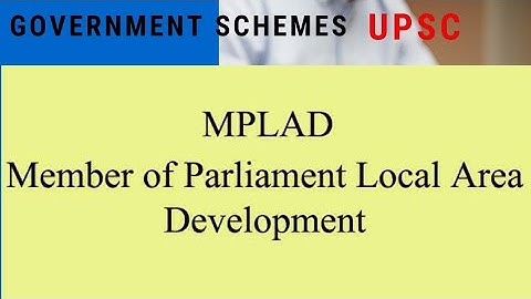 Members of parliament local area development scheme | MPLADS | upsc prelims | #UPSC