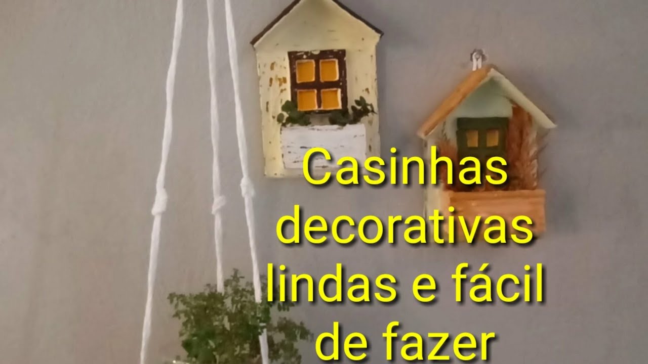 Como fazer casinhas decorativas usando bandejas de isopor.