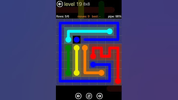 Flow Free - 8X8 Level 19 Mania Walkthrough