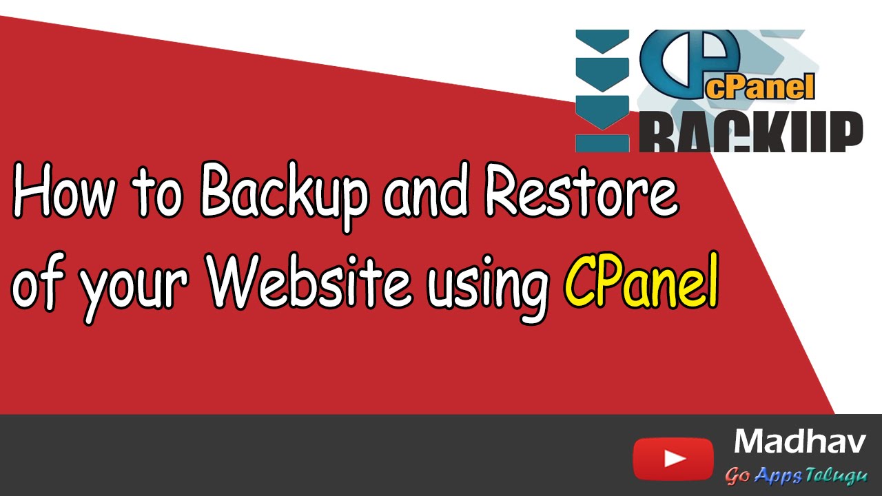 How to Backup and Restore of your Website using CPanel - YouTube