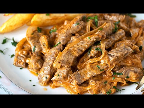 Video: Delicioso Stroganoff De Ternera Con Arroz Y Espinacas