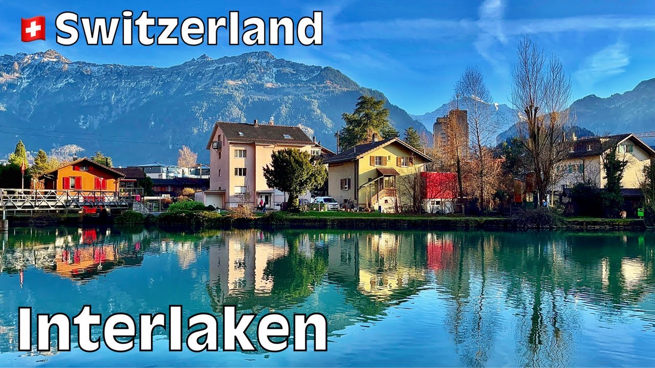 Peaceful Afternoon in Interlaken Switzerland Swiss Town, December