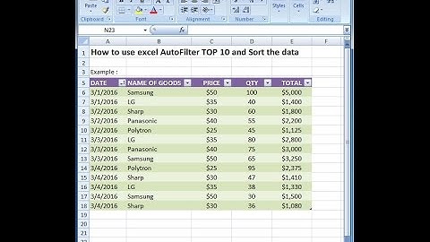 Microsoft excel training |How to Use Excel AutoFilter TOP 10 and Sort the Data