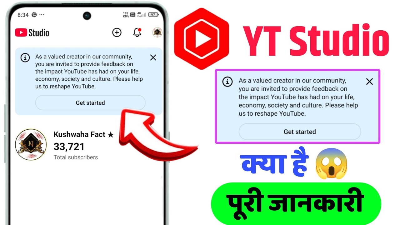 1) As a valued creator in our community,you are invited to provide feedback onthe impact YouTube has