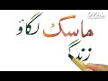 Mask Lagao Zindagi Bachao-Urdu calligraphy by Naveed Akhtar Uppal-OPAL institute Jhelum