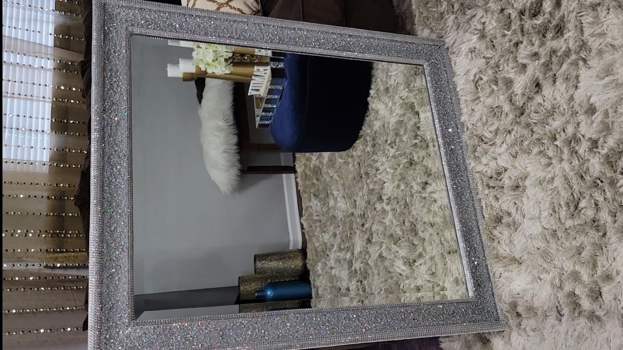 DIY CRUSHED GLASS MIRROR/ How to make Crushed Mirror Glass / Crushed glass  DIY 