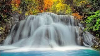 latar belakang animasi air terjun bergerak / baground presentasi /warterfall /no sound