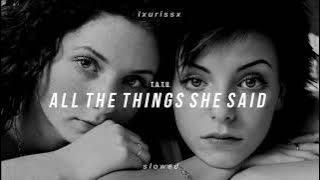 t.a.t.u. - all the things she said (𝙨𝙡𝙤𝙬𝙚𝙙 𝙩𝙤 𝙥𝙚𝙧𝙛𝙚𝙘𝙩𝙞𝙤𝙣   𝙧𝙚𝙫𝙚𝙧𝙗) | use headphones