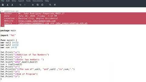 Addition of Two Numbers in Go