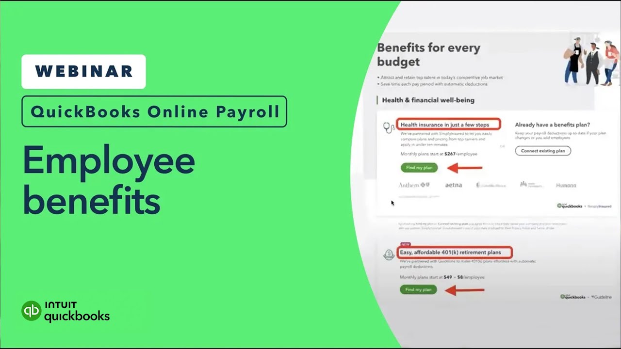 Employee benefits offered through QuickBooks Online Payroll YouTube