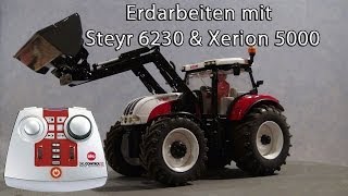 Siku Control Umbau Xerion 5000, Steyr 6230 Frontlader - Erdarbeiten - 1:32