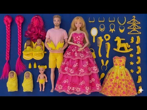 13 Minutes Satisfying with Unboxing Barbie Family Dressup Playset, Doll Set Toys ASMR | Review Toys