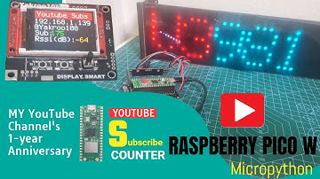 YouTube Subscriber Counter On Raspberry PICO W/circuitpython #gadgets#diy