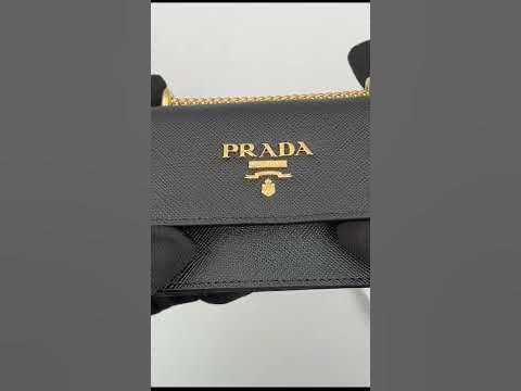 PRADA-Prada Saffiano Leather Card Holder with Shoulder Strap