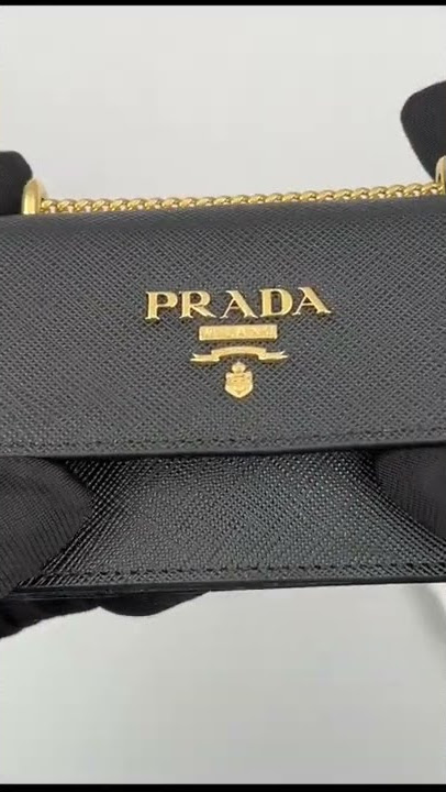 PRADA Saffiano leather card holder with shoulder strap 1MR017 QWA F0002 