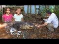 Father Lets His Brave 8-Year-Old Twin Daughters Feed Pet Alligator