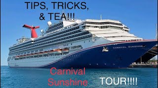 Carnival Sunshine TIPS, TRICKS, TEA, & TOUR!! KIDS CLUBS/ SEE ALL THE FOOD!!