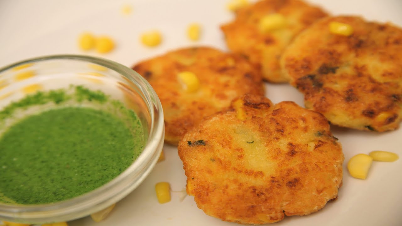 Makkai Malai Tikki (Baked Potato And Corn Cakes)  By Arina | India Food Network