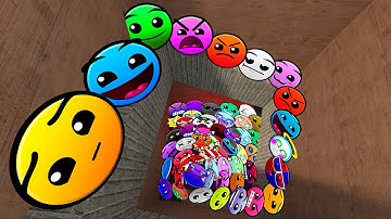 Geometry Dash and Lobotomy Dash Nextbots Chase me in Maze Gmod