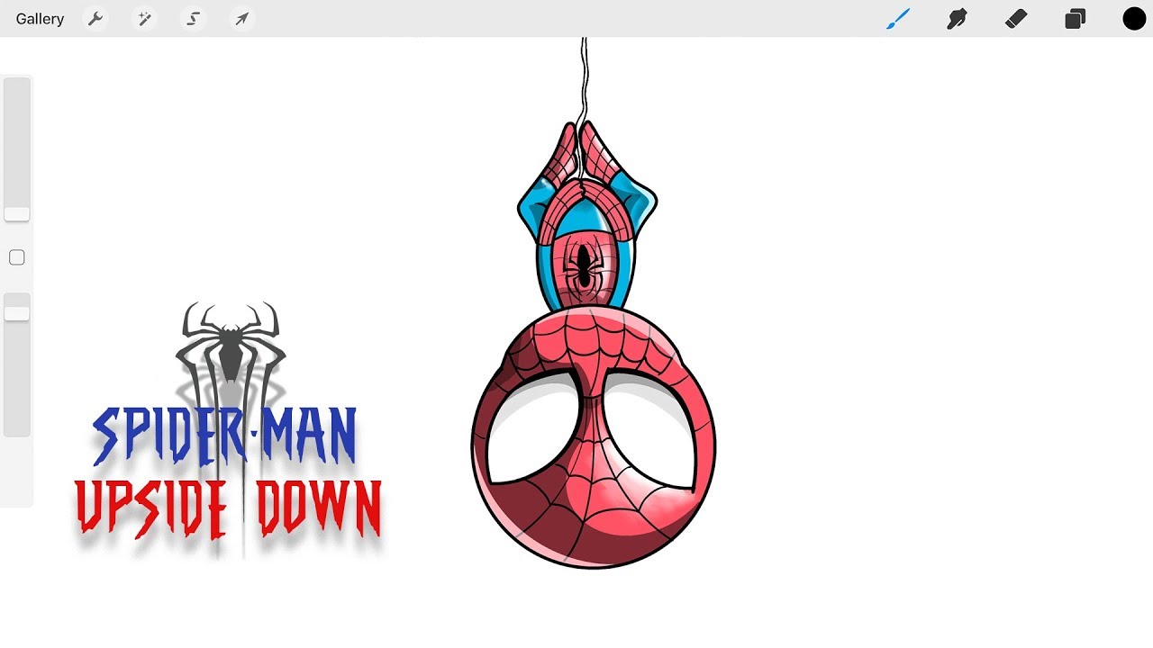 spiderman UPSIDE DOWN digital art | speed paint| - YouTube