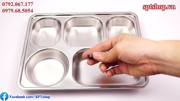 Khay ăn cơm 5 ngăn inox 304