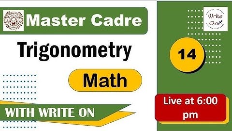Math Master Cadre | Trigonometry |Ch - 02|New Classes | Deeply Explained |Full Course| Full Syllabus