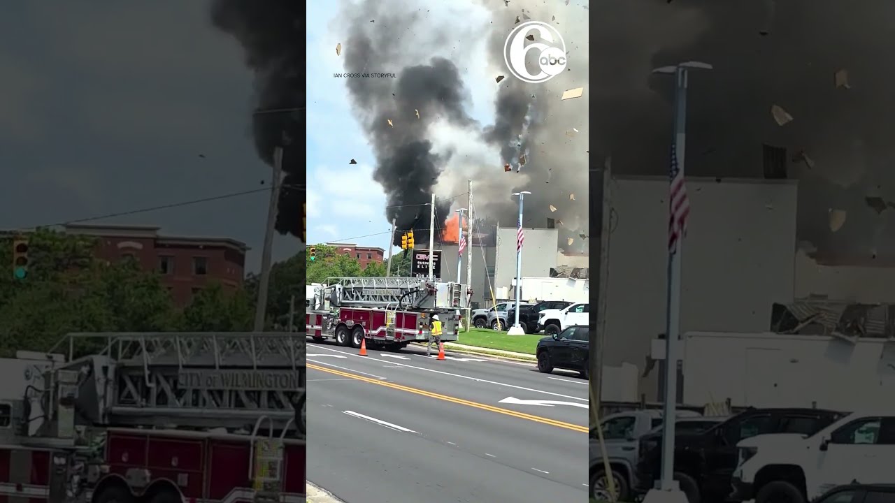 Dramatic Moment Ruptured Gas Line Causes Explosion In Wilmington NC