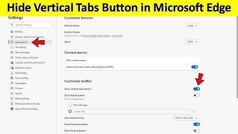 How to Show or Hide Vertical Tabs Button in Microsoft Edge on Windows 10