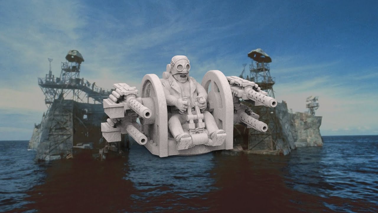 Waterworld Quad Turret Gunner STL Test Render Presentation YouTube