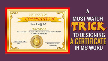 HOW TO DESIGN A CERTIFICATE WITH A GOLDEN FRAME IN MS WORD 2016