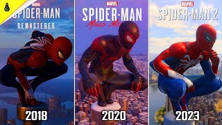 Spider-Man 2 vs Spider-Man Remastered vs Spider-Man Miles Morales - Details and Physics Comparison