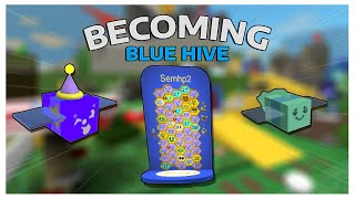 Becoming a blue hive in Bee Swarm Simulator