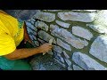 HOW TO BUILD NATURAL STONE WALL, RETAINING ROCK BOULDERS DETAIL MASONRY ADVICE TUTORIAL CONSTRUCTION