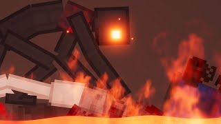 People Fight Against Androids In The Lava Map In People Playground