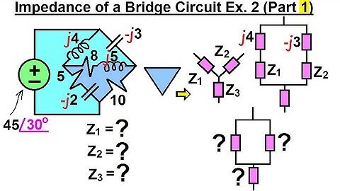 Electrical Engineering: Ch 10 Alternating Voltages & Phasors (47 of 82) Z=? Bridge Circuit Ex. 2-1