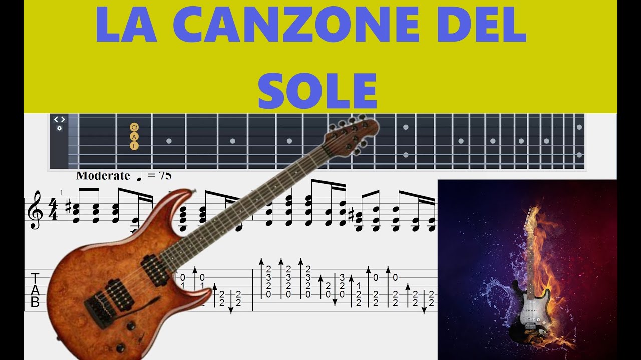 LA CANZONE DEL SOLE |#luciobattisti #| Guitar Tab | #Mastertabs#