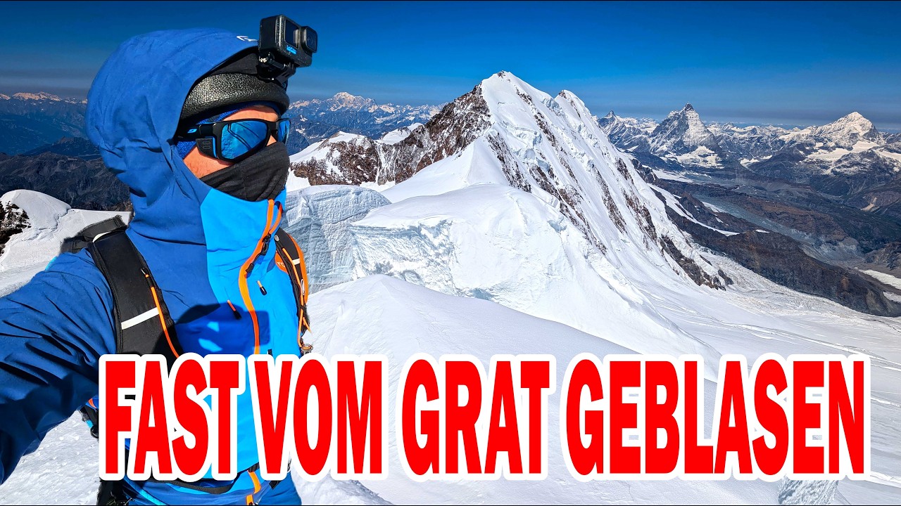 MONTE ROSA 4000er: 70 km/h Wind – Fast vom Grat GEWEHT! Vincent Piramide Süd-Westgrat #monterosa