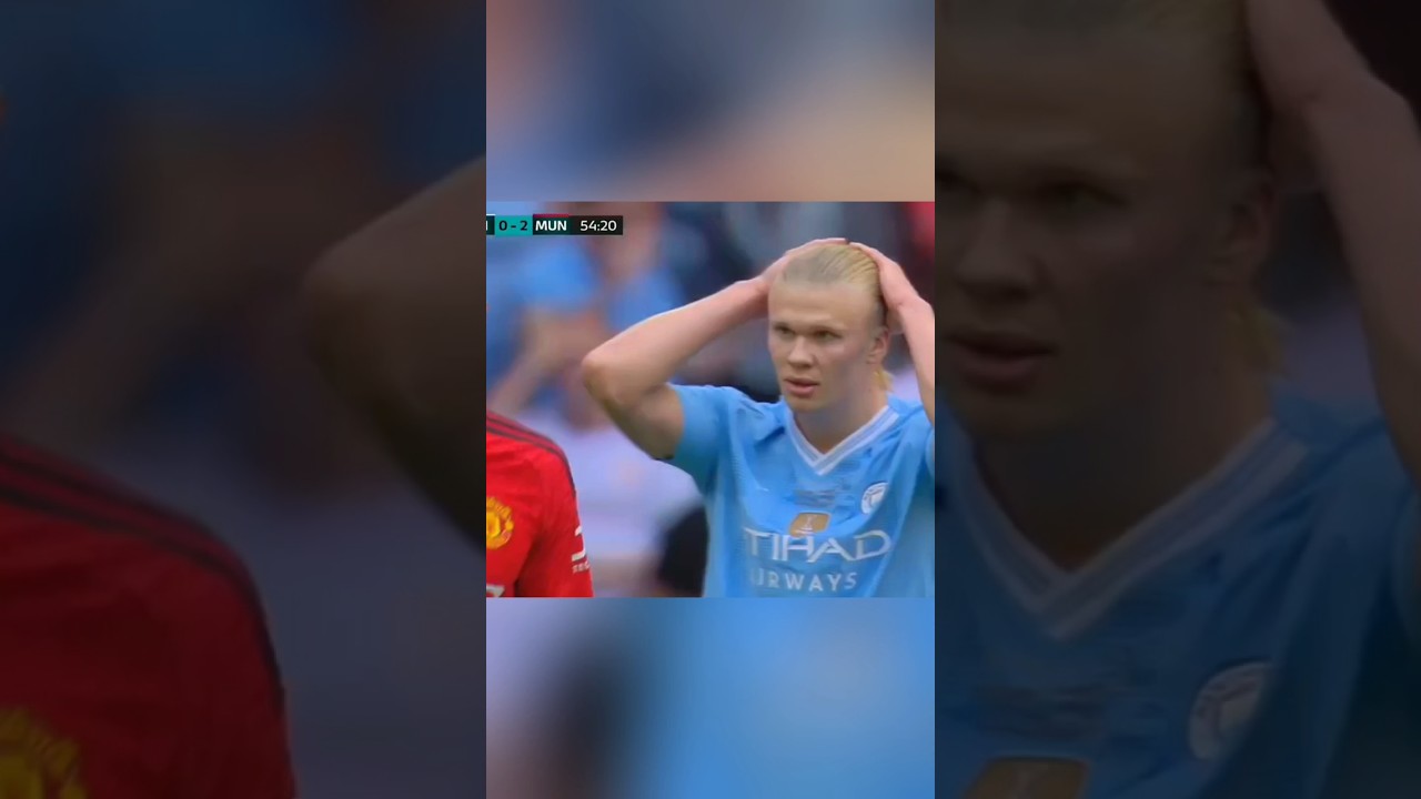 MU VS CITY, Haaland almost scored! 