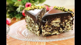 حلويات باردة بدون فرن كيكة الشوكولاتة السريعة كيكة البسكويت السهلة مع رباح محمد ( الحلقة 521 ) screenshot 4